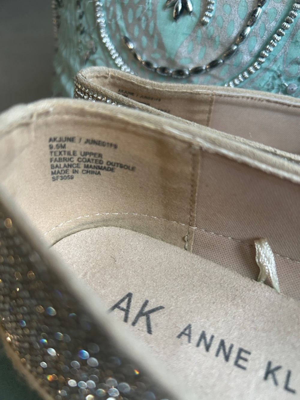 Anne Klein Women's Sparkle i flex Espadrille Slip-Ons in Silver Size 9.5 - Picture 2 of 6